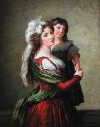 elisabeth vigee-lebrun Madame Rousseau et sa fille. France oil painting artist